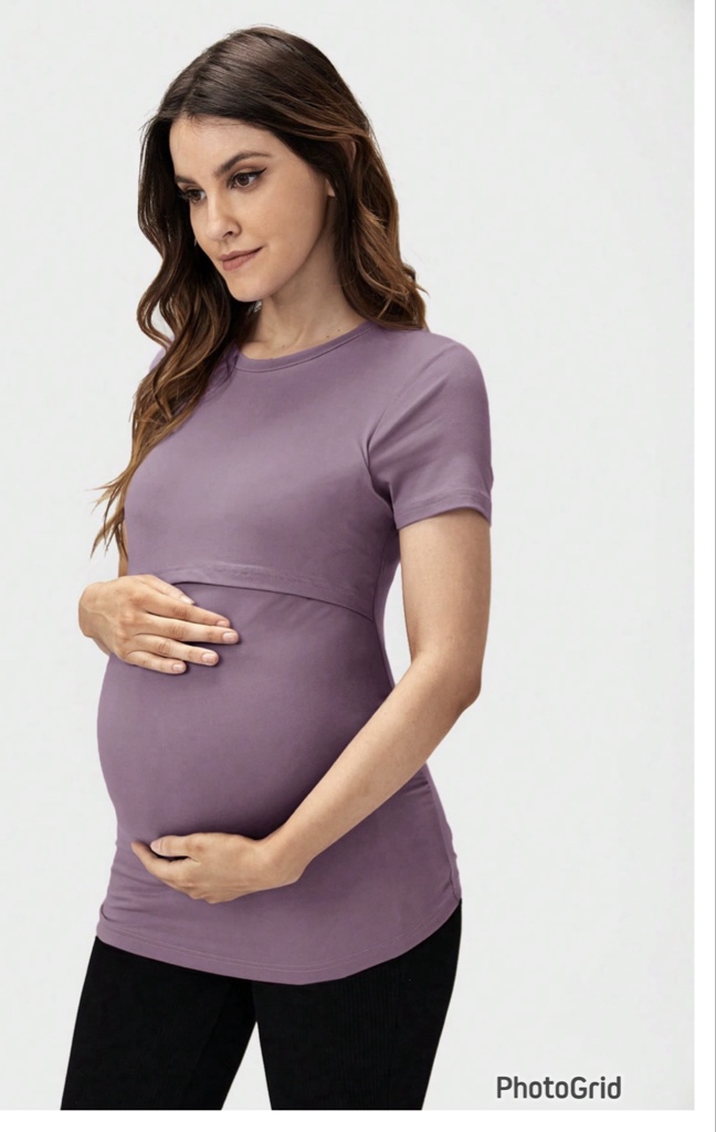 Blusa maternidad lila lactancia