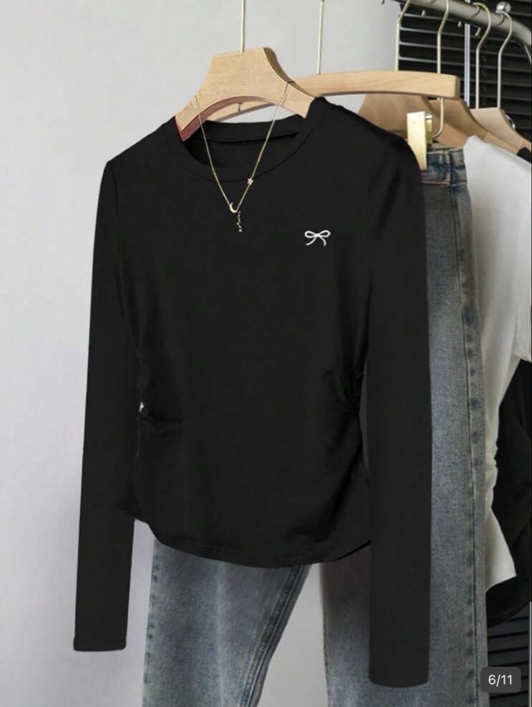 Blusa negra manga larga