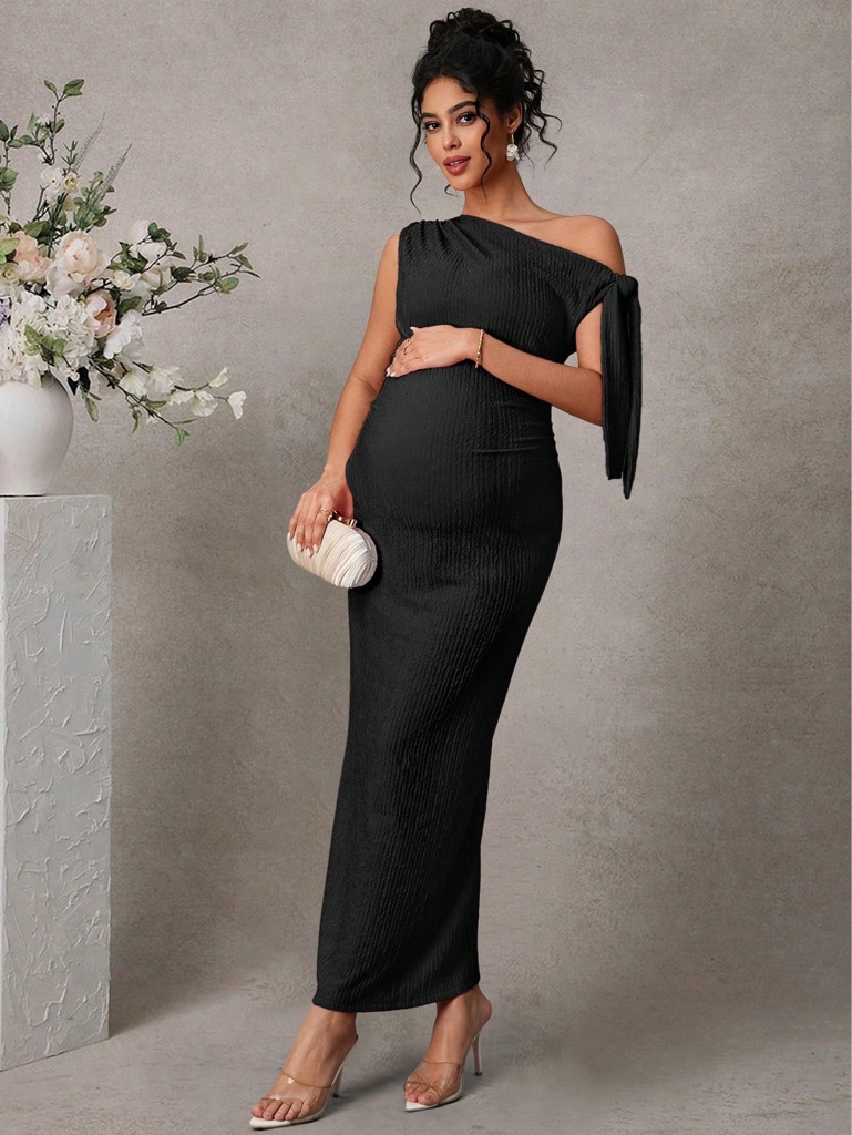 Vestido negro asimetrico
