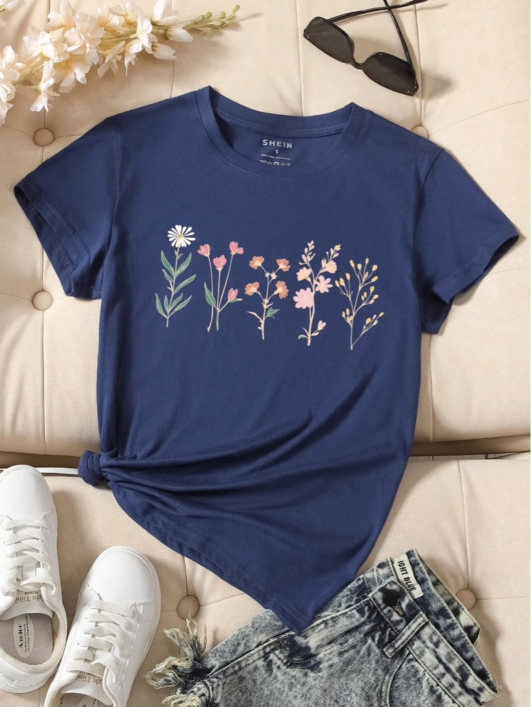 SHEIN azul marino floral