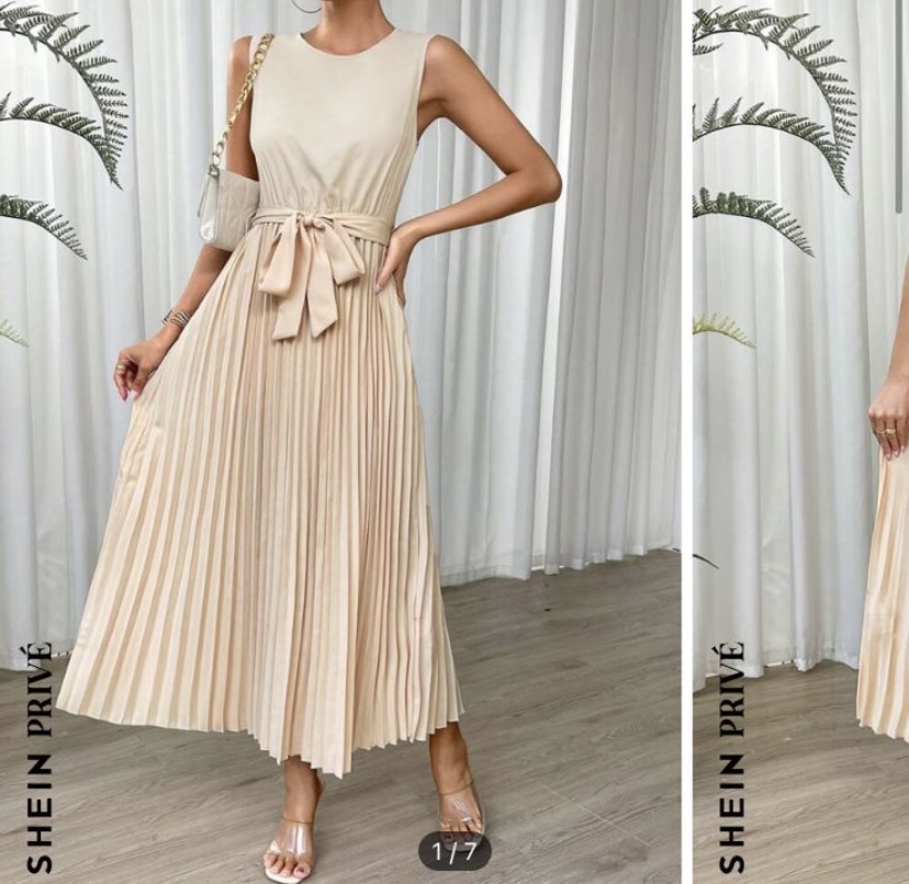 Shein Privé vestido beige