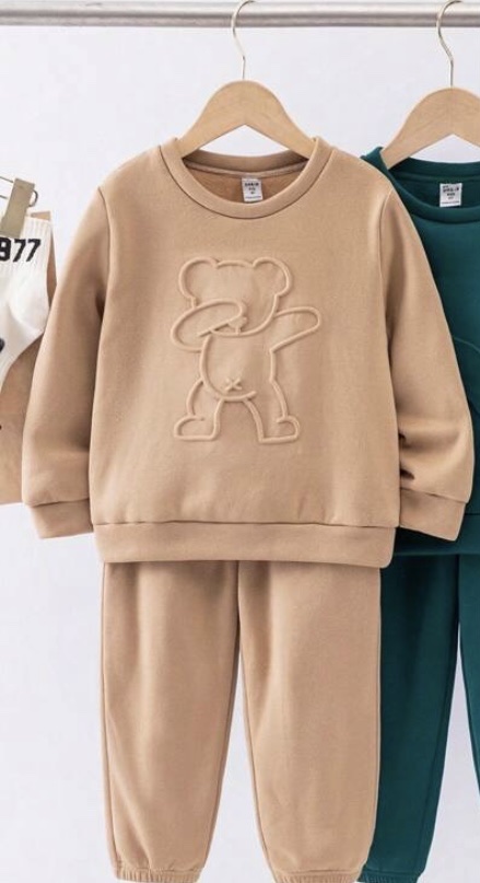 Conjunto beige oso infantil