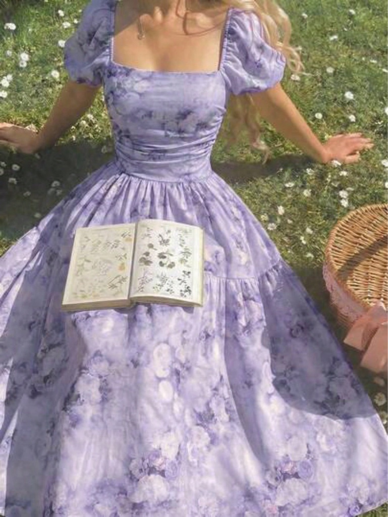 Vestido lila floral