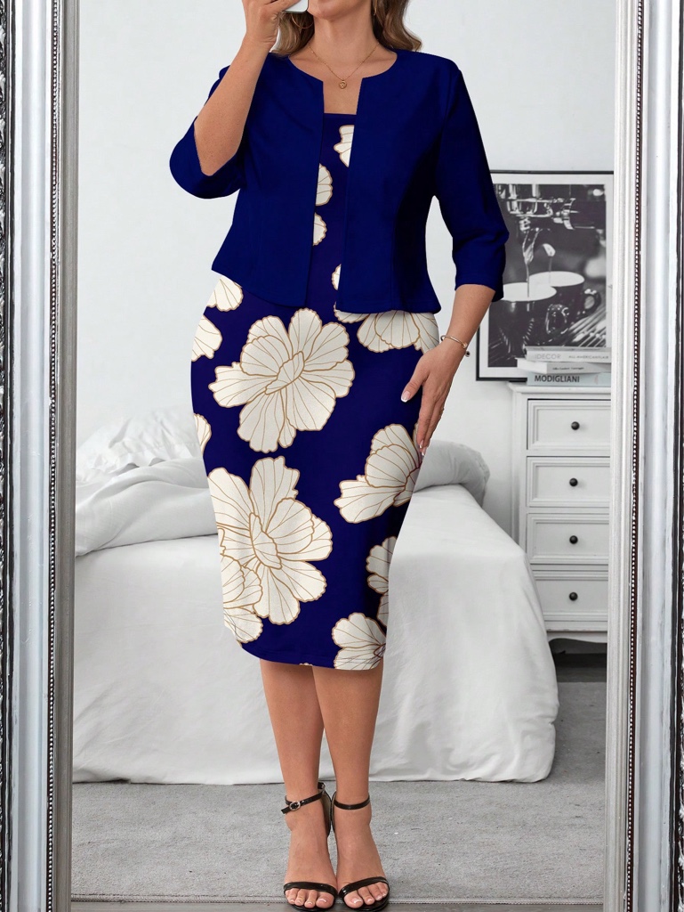 Vestido azul floral