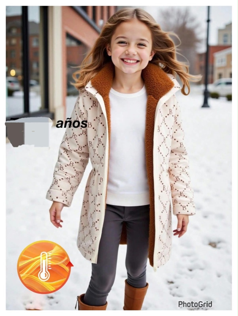 Abrigo beige con estampado
