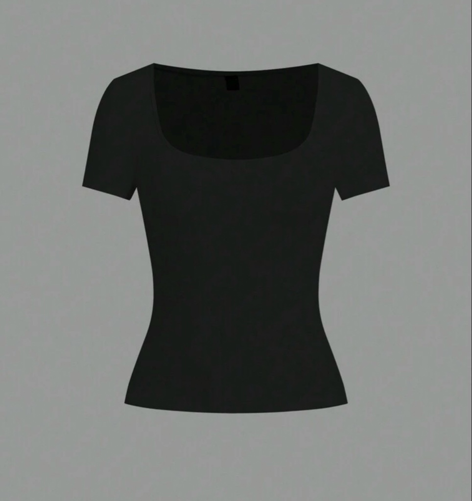 Blusa negra cuello cuadrado