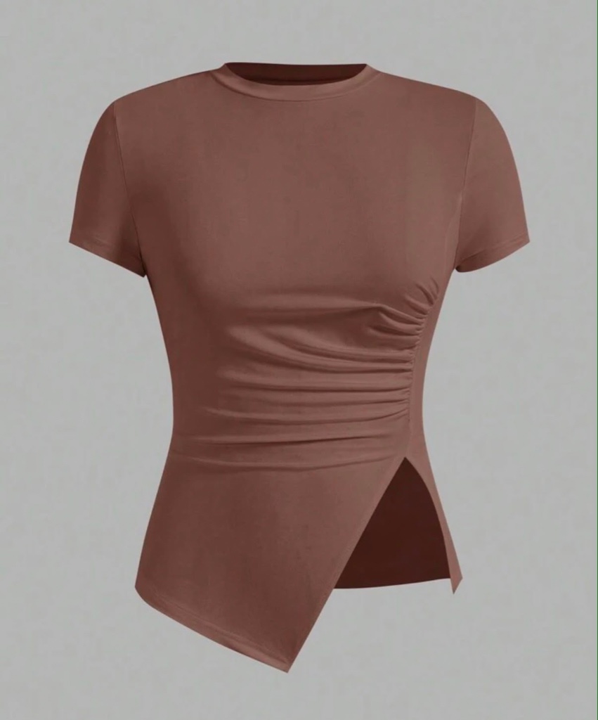 Blusa cafe manga corta