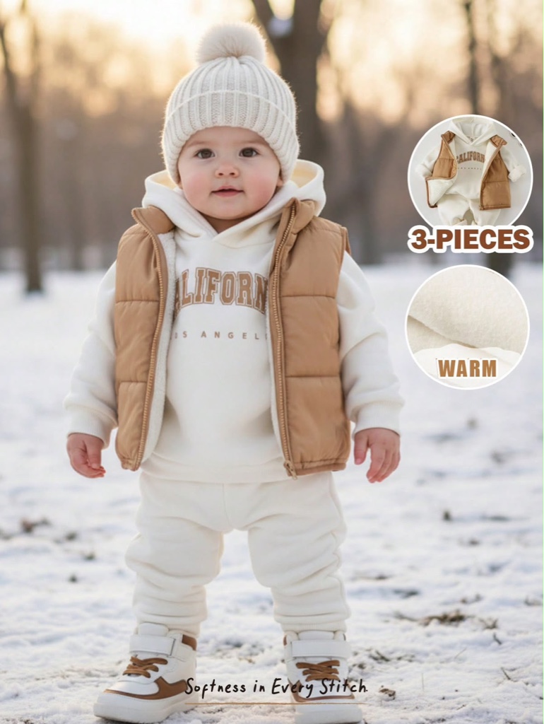 Conjunto infantil beige 3 piezas