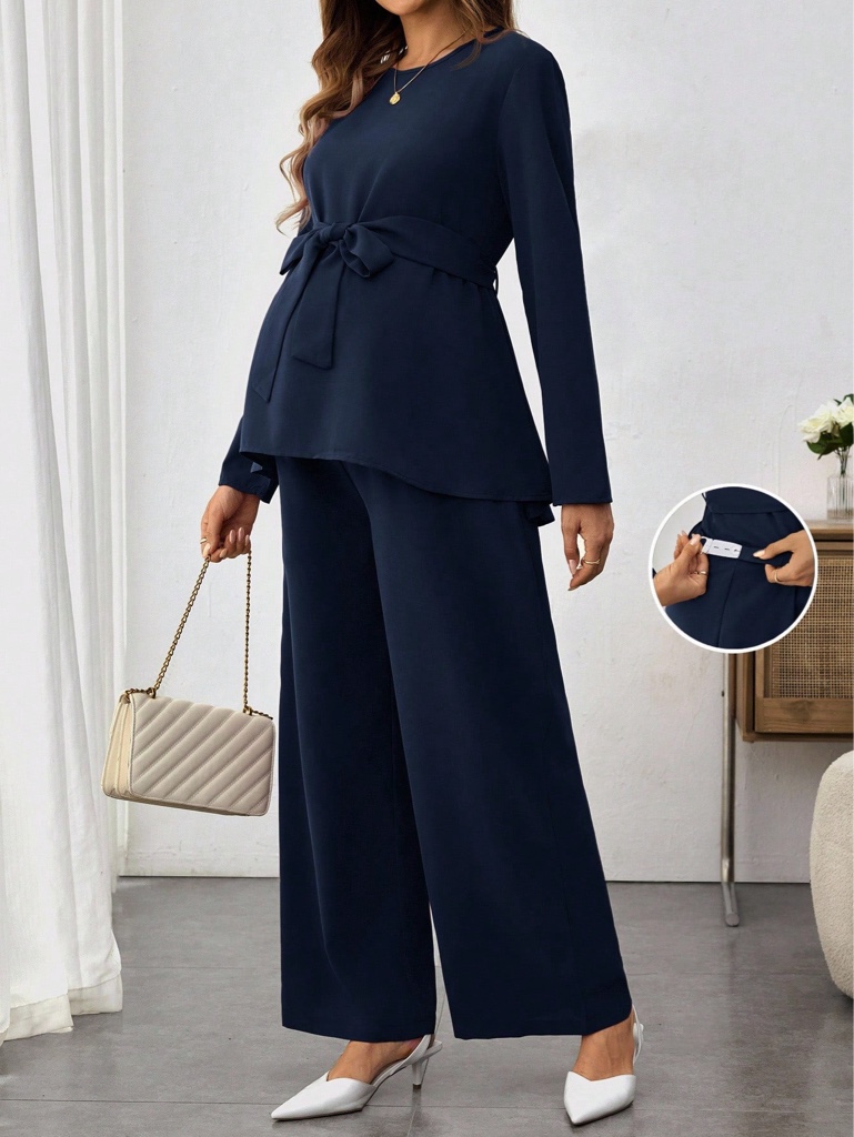 Conjunto azul marino de maternidad