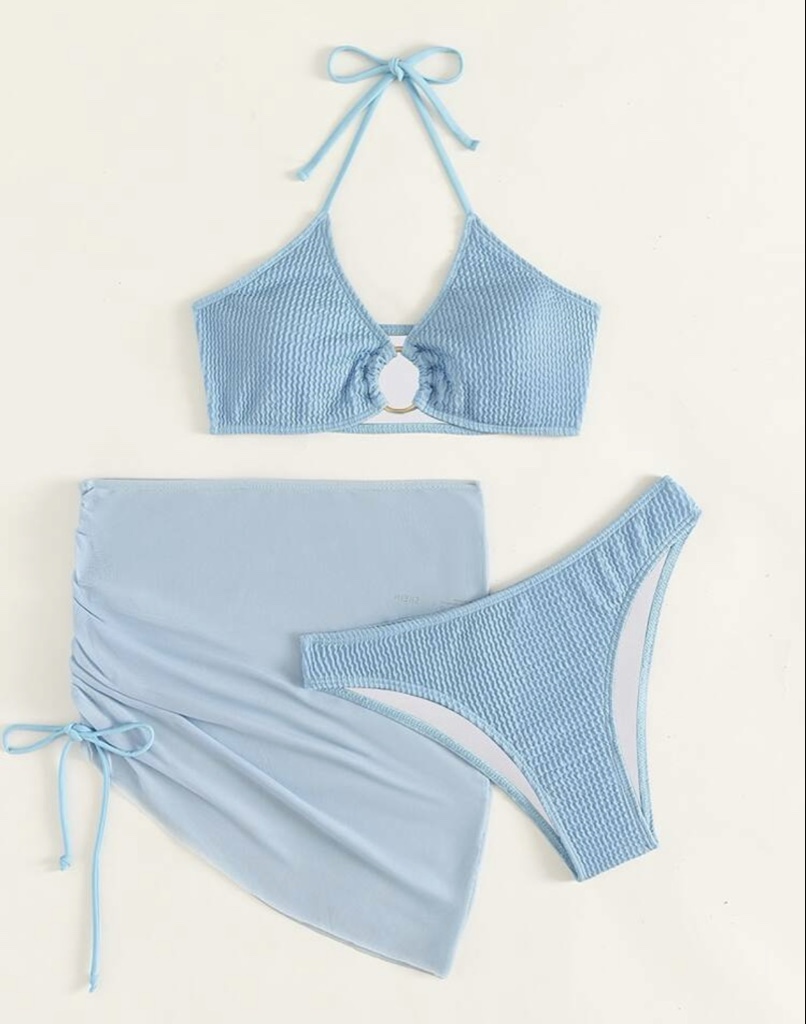 Bikini celeste texturizado Xs