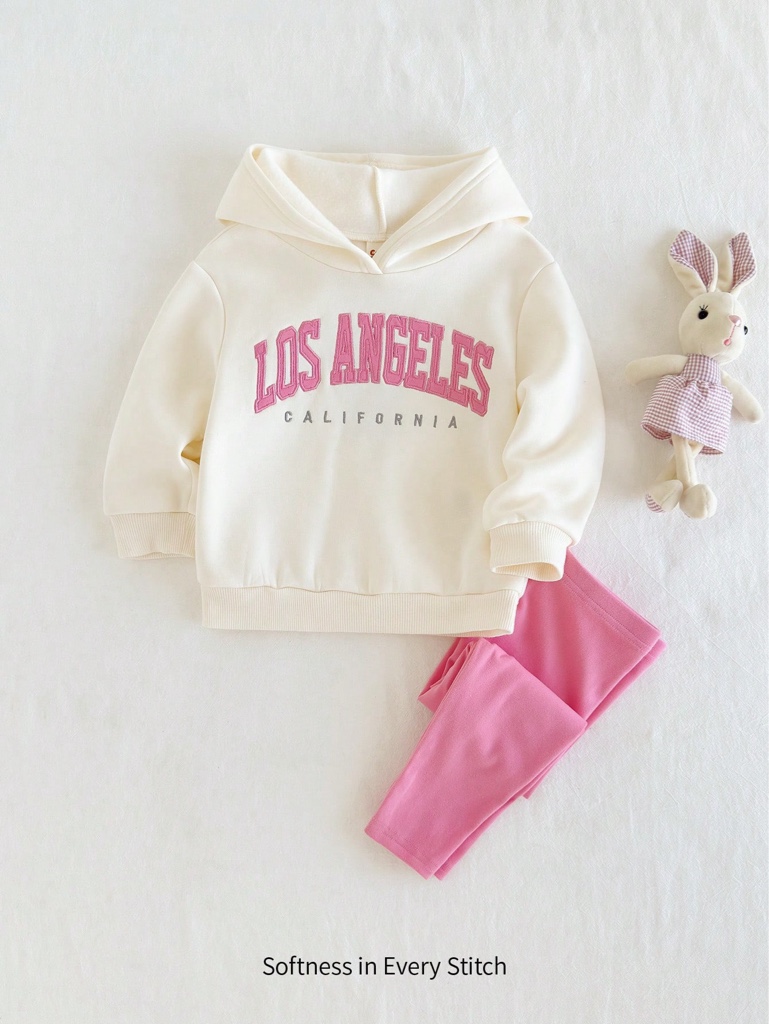 Conjunto Los Angeles crema y rosa