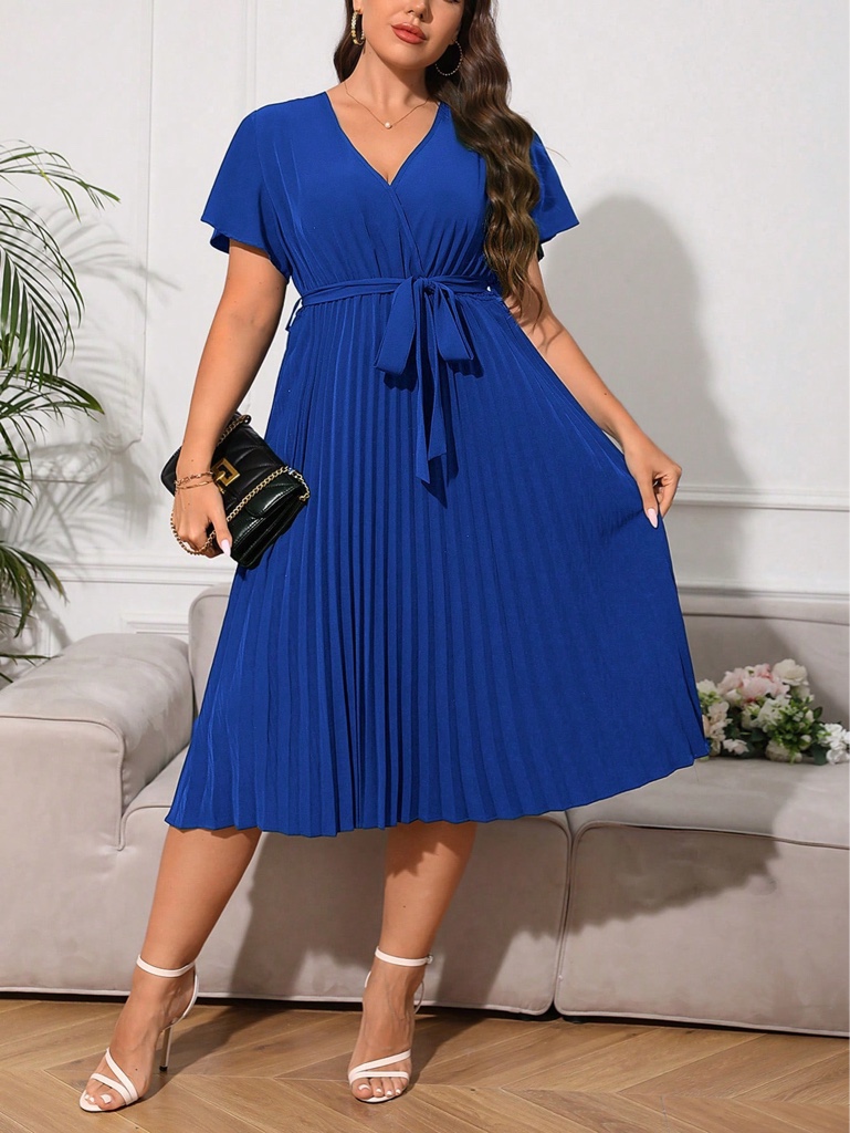 Vestido azul plisado