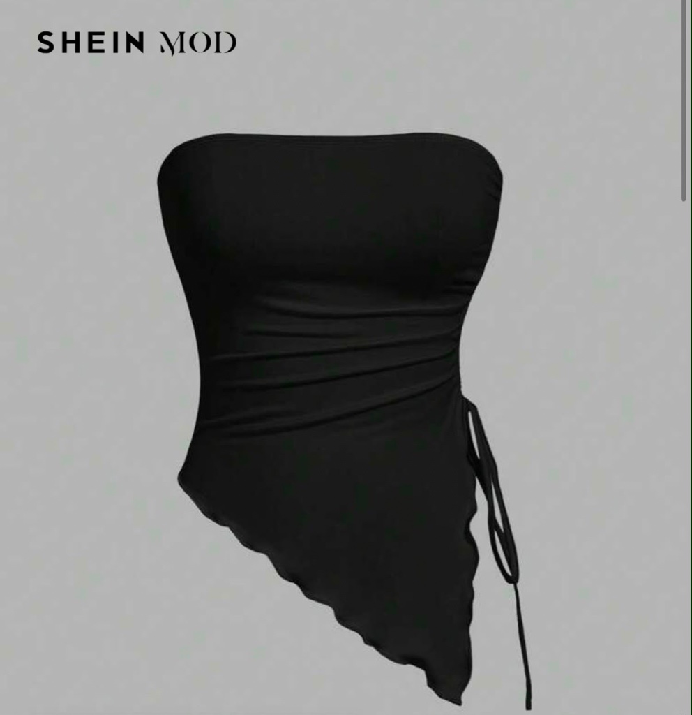 MOD blusa negra asimetrica