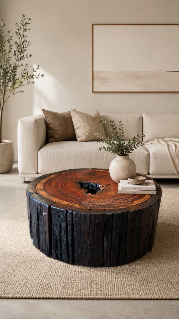 Mesa de centro rústica madera