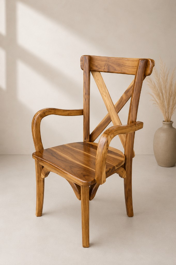 Sillas con brazos en Madera Teca