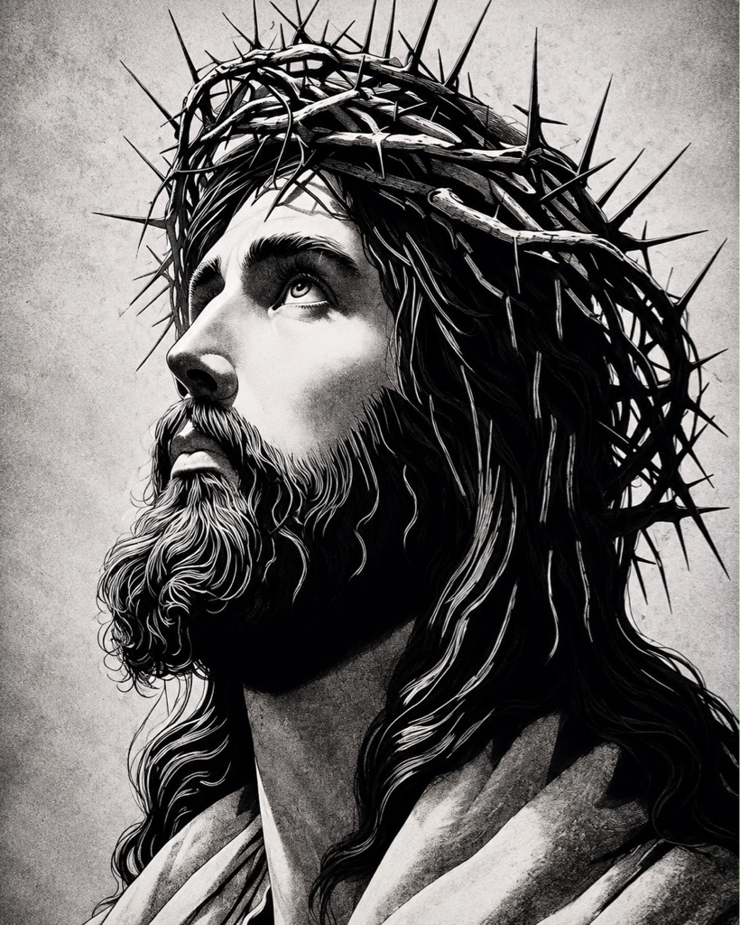 Jesús blanco y negro 50x70cm