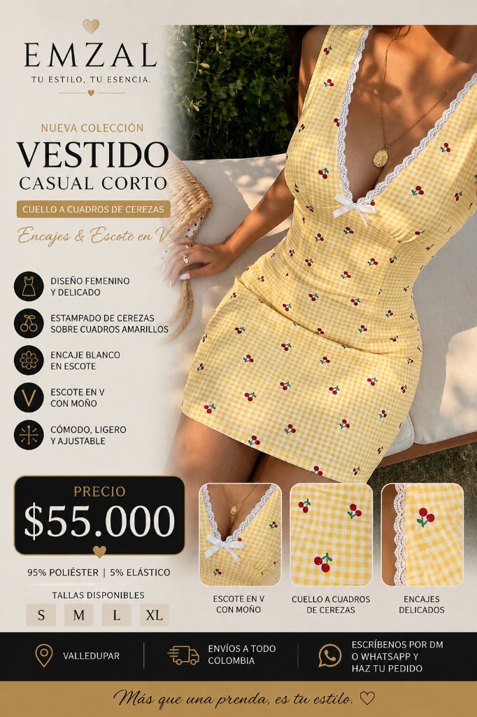 Vestido primavera casual corto