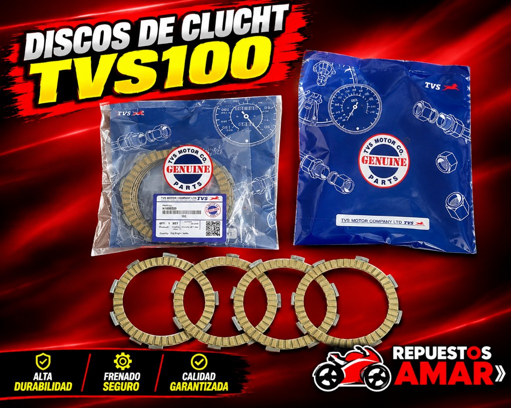 TVS discos de clutch 100