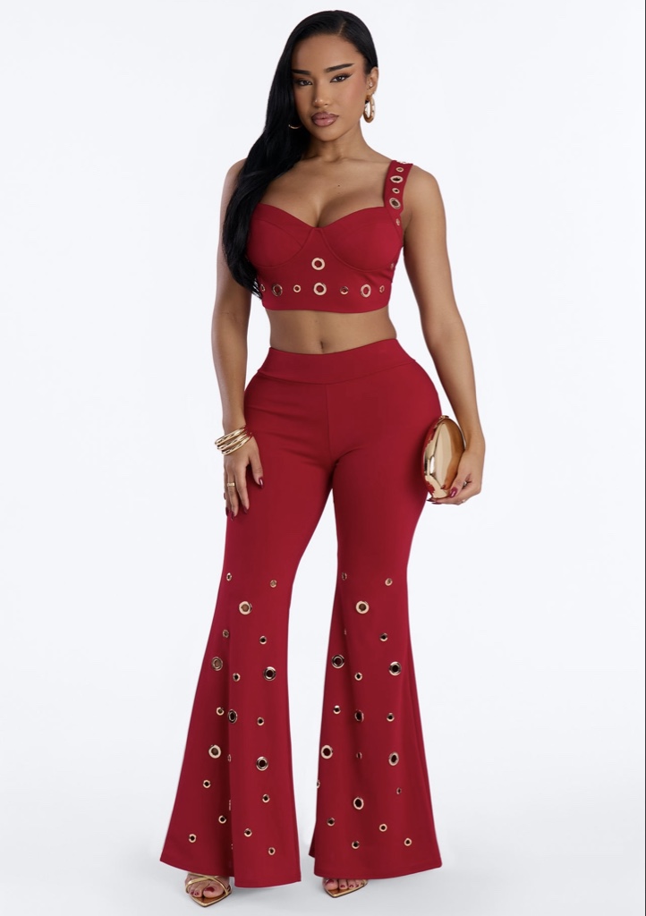 Stole Your Heart Grommet Pant Set