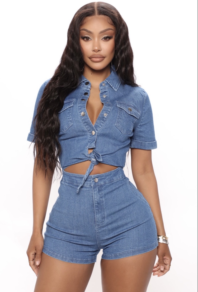 Demi Denim Romper