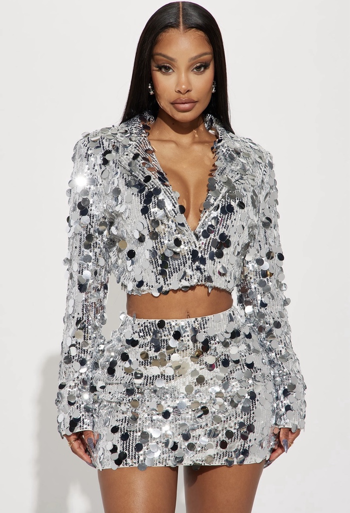 Love Attention Sequin Skirt Set