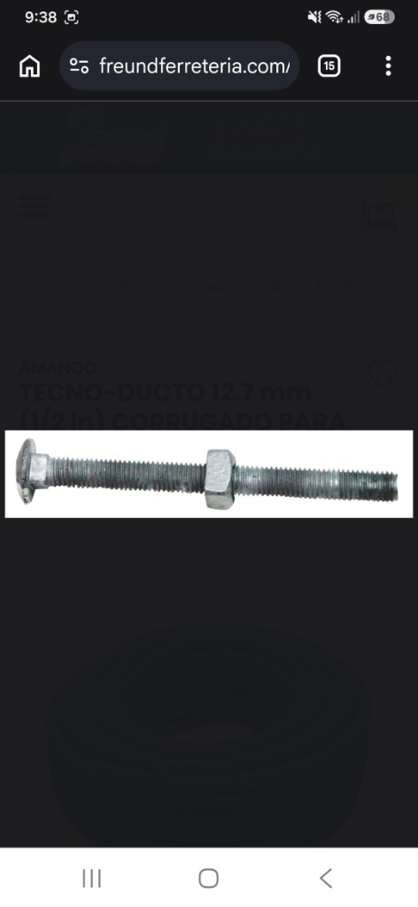 PERNO DE CARRUAJE DE 1/2X6