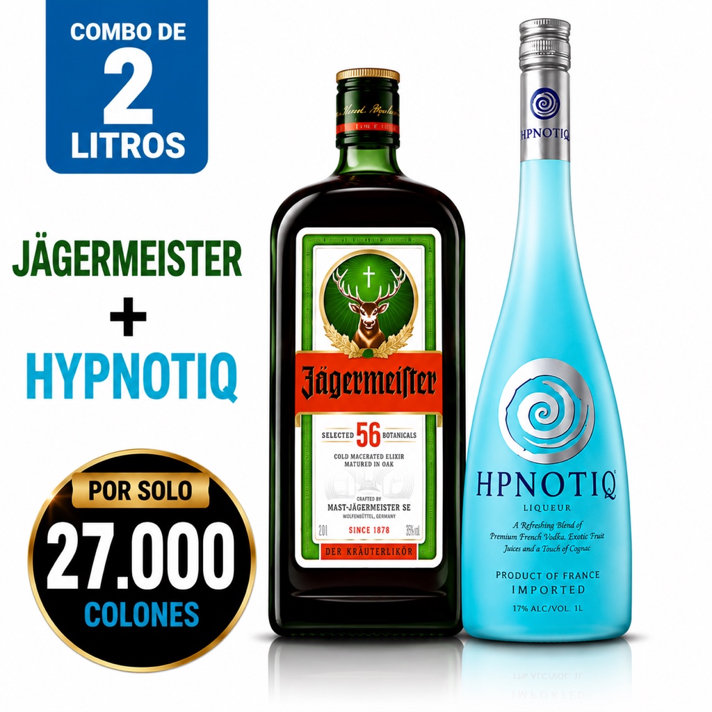 Promo Hpnotiq 1litro + Jager 1 Litro