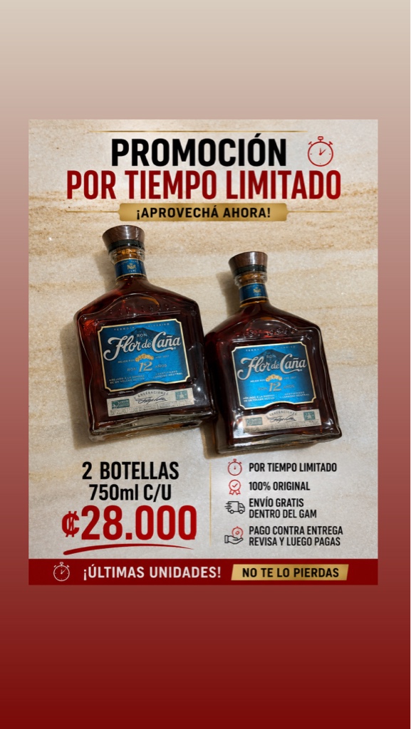 Promo Flor de caña 12 PROMO dos botellas de 750ml cada una