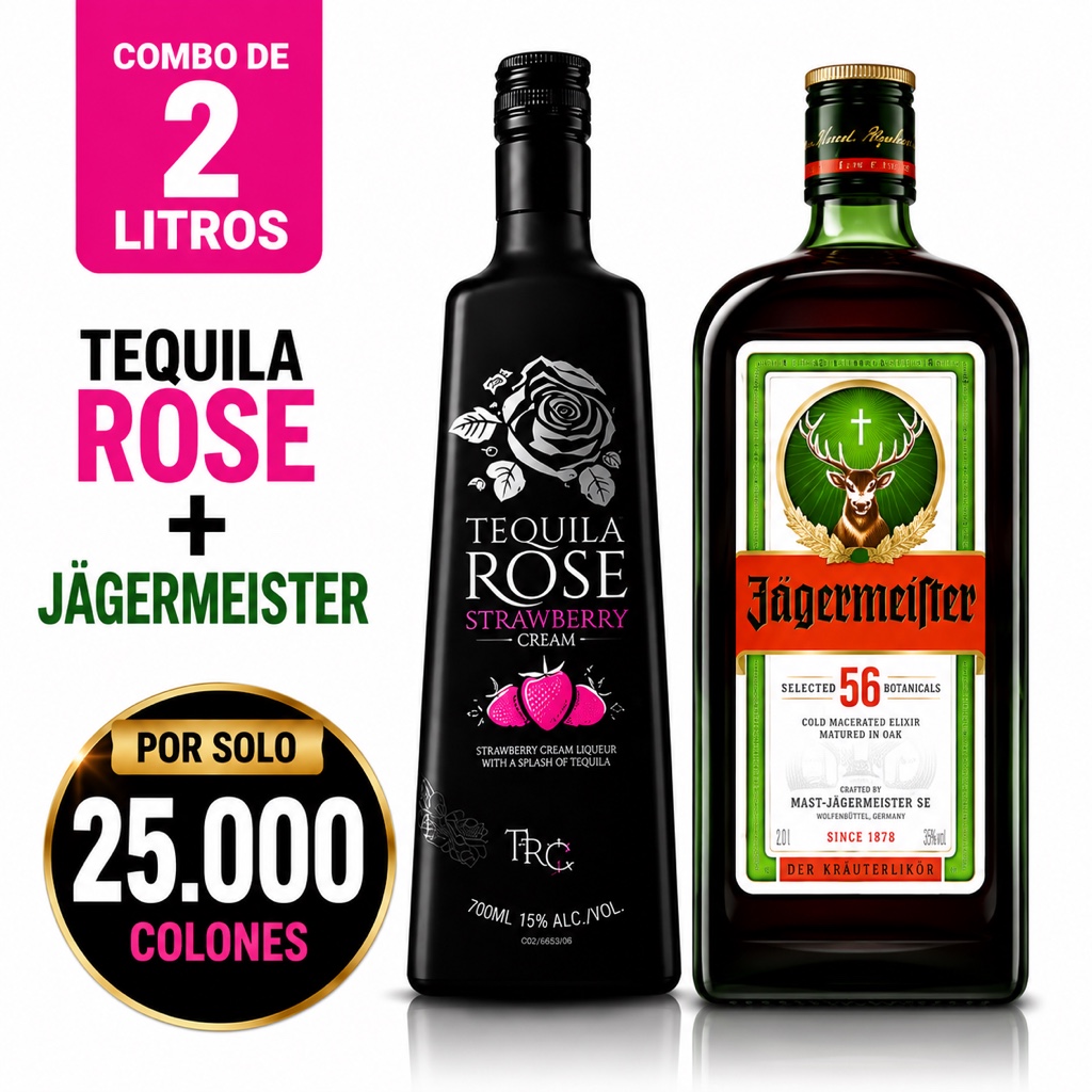 Promo Jager 1litro + Tequila rose 1litro