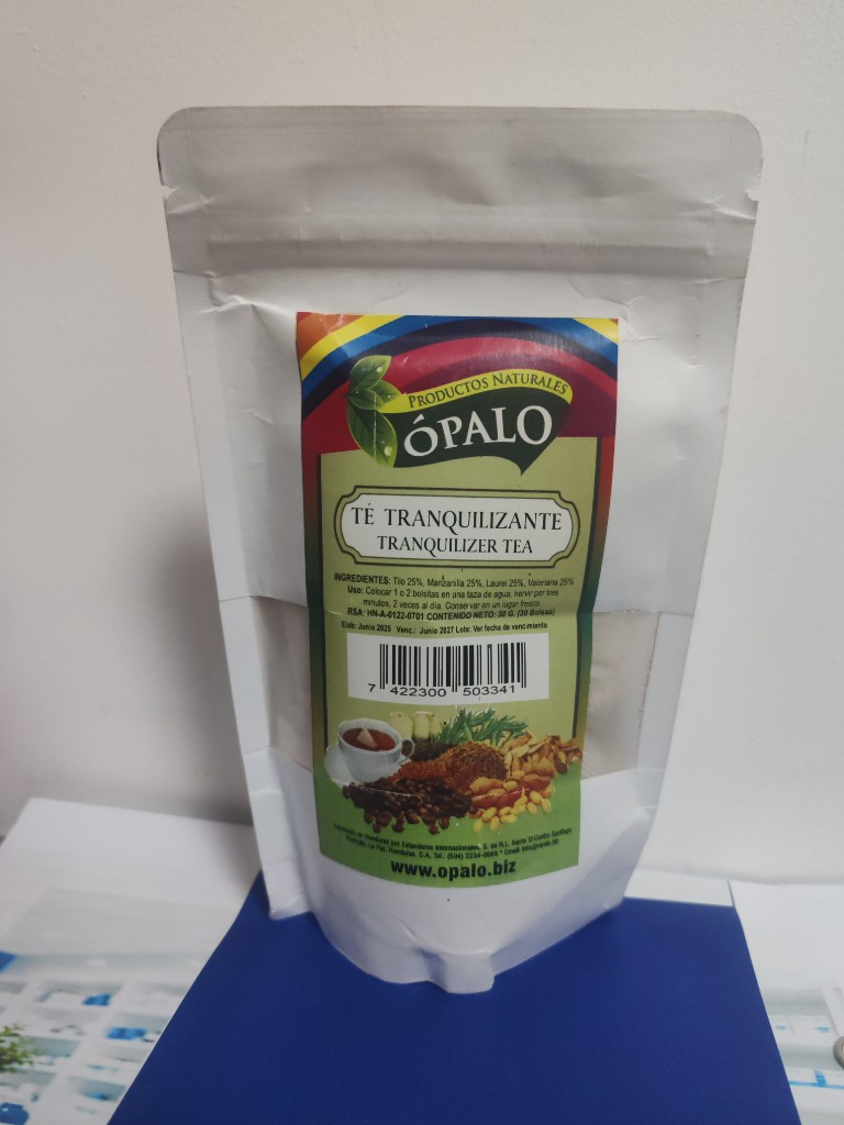 A-6.   TE TRANQUILIZANTE (30 GR) - TILO + MANZANILLA + LAUREL + VALERIANA. BOLSA DE 30 SACOS. OPALO