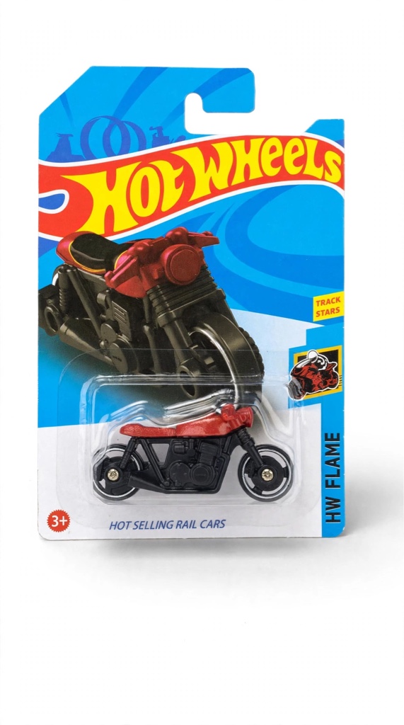 Hot Wheels HW Flame moto roja y negra