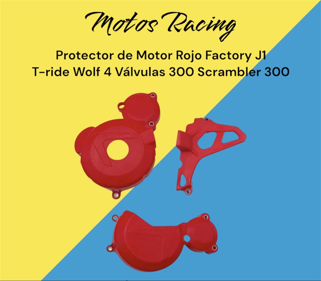 Protector de Motor Rojo Factory J1 T-ride Wolf 4 Válvulas 300 Scrambler 300