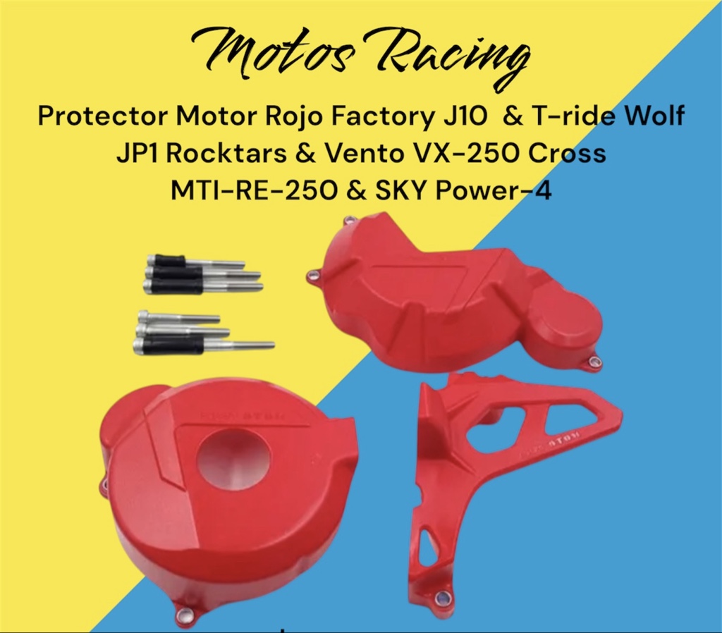Protector Motor Rojo Factory J10 & T-ride Wolf JP1 Rocktars & Vento VX-250 Cross MTI-RE-250 & SKY Power-4