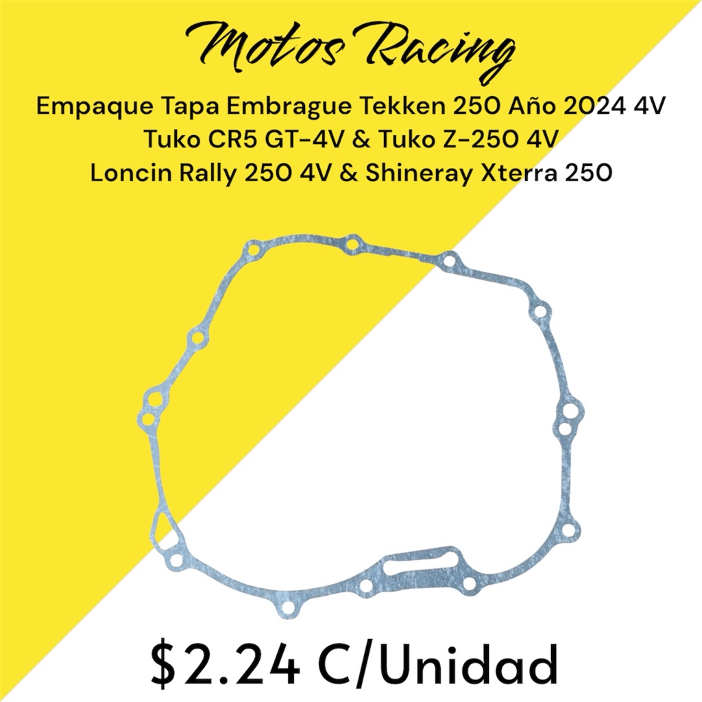 Empaque tapa Embrague Loncin Rally 250 4V