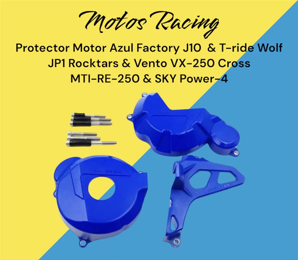 Protector Motor Azul Factory J10 & T-ride Wolf JP1 Rocktars & Vento VX-250 Cross MTI-RE-250 & SKY Power-4