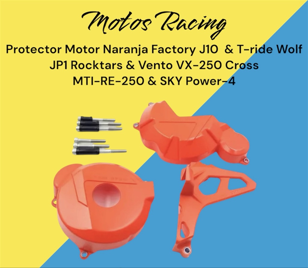 Protector Motor Naranja Factory J10 & T-ride Wolf JP1 Rocktars & Vento VX-250 Cross MTI-RE-250 & SKY Power-4