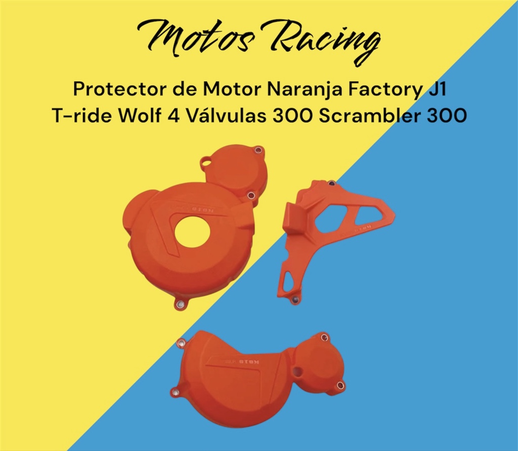 Protector de Motor Naranja Factory J1 T-ride Wolf 4 Válvulas 300 Scrambler 300