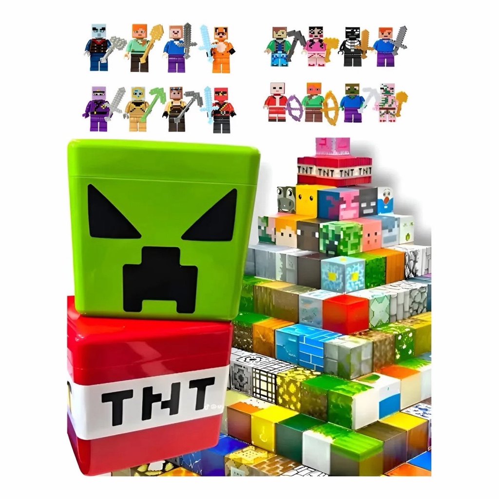 Bloques imantados de Minecraft 105piezas