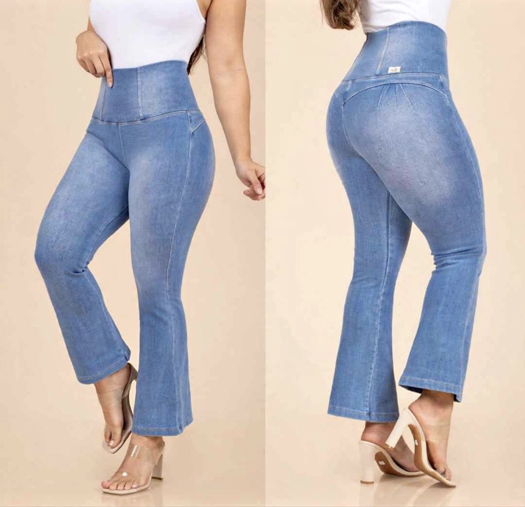 Jeans mossa claro elastizado talle especial