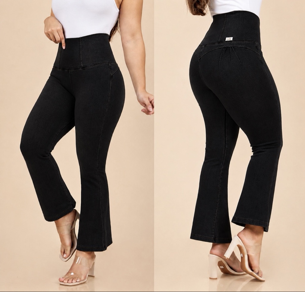 Jeans faja Mossa negro elástizado