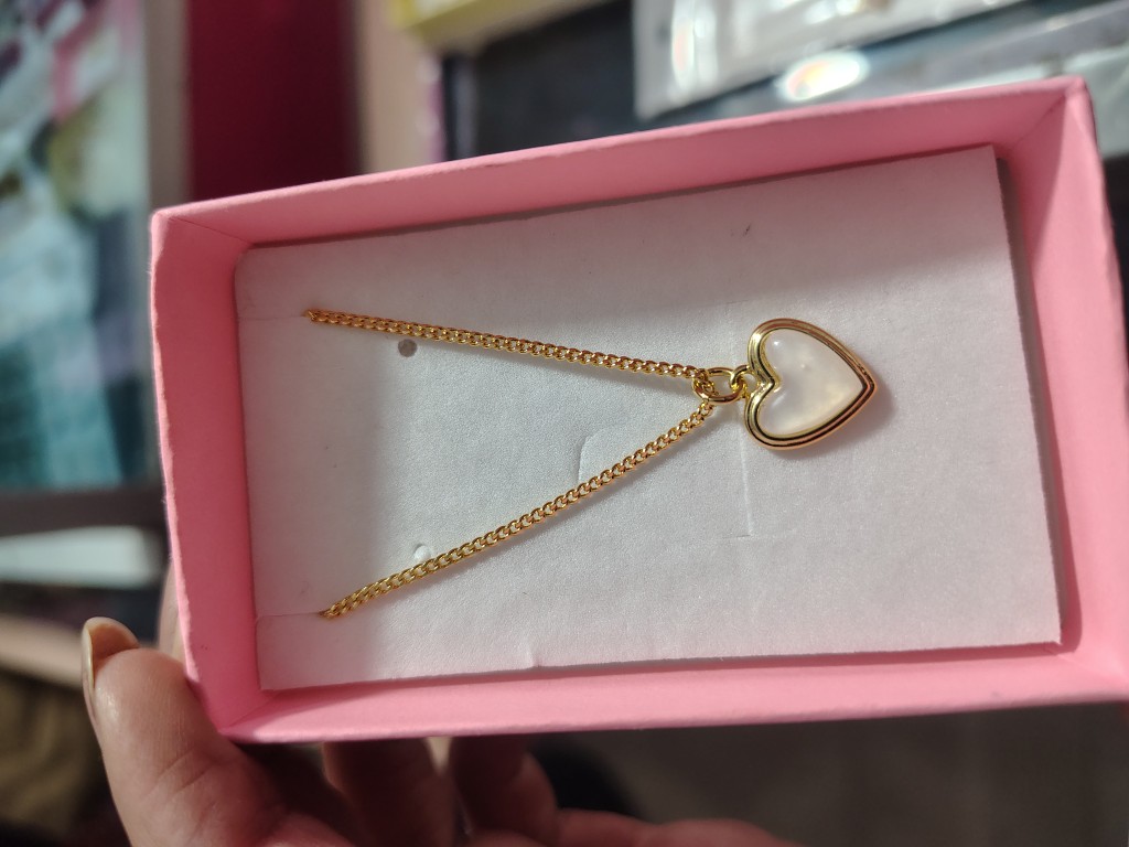 Collar corazón lujo en rodio