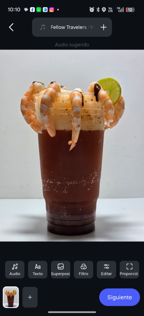 Vaso preparado con clamato sin alcohol