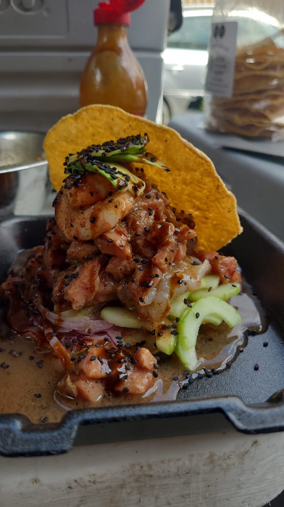 Tostada de camarón