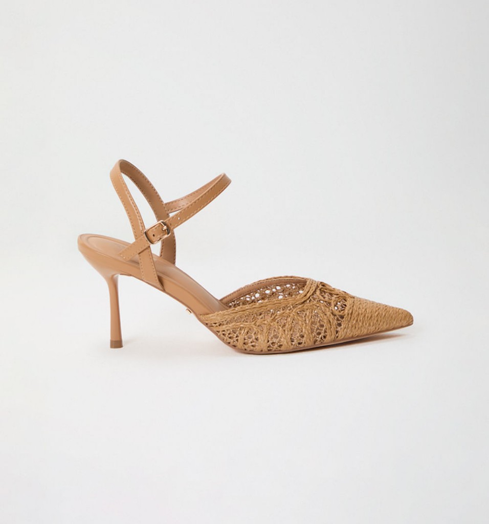 Stilettos beige tejidos