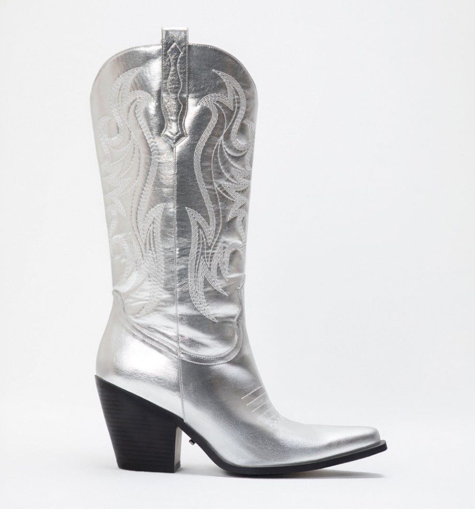 Bota plateada western