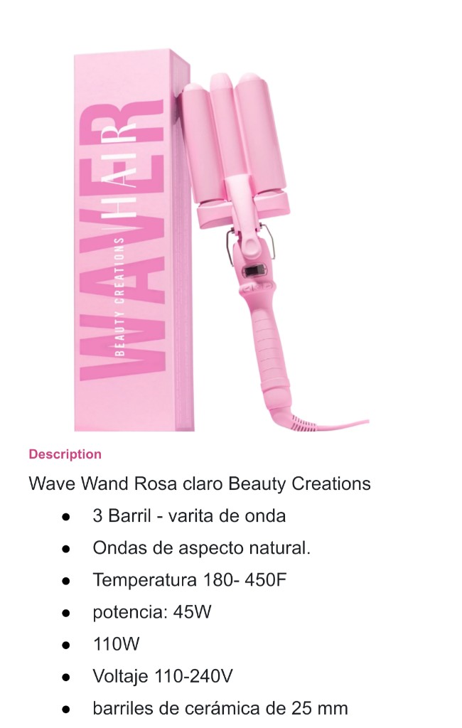 Wave Wand rosa claro Beauty Creations