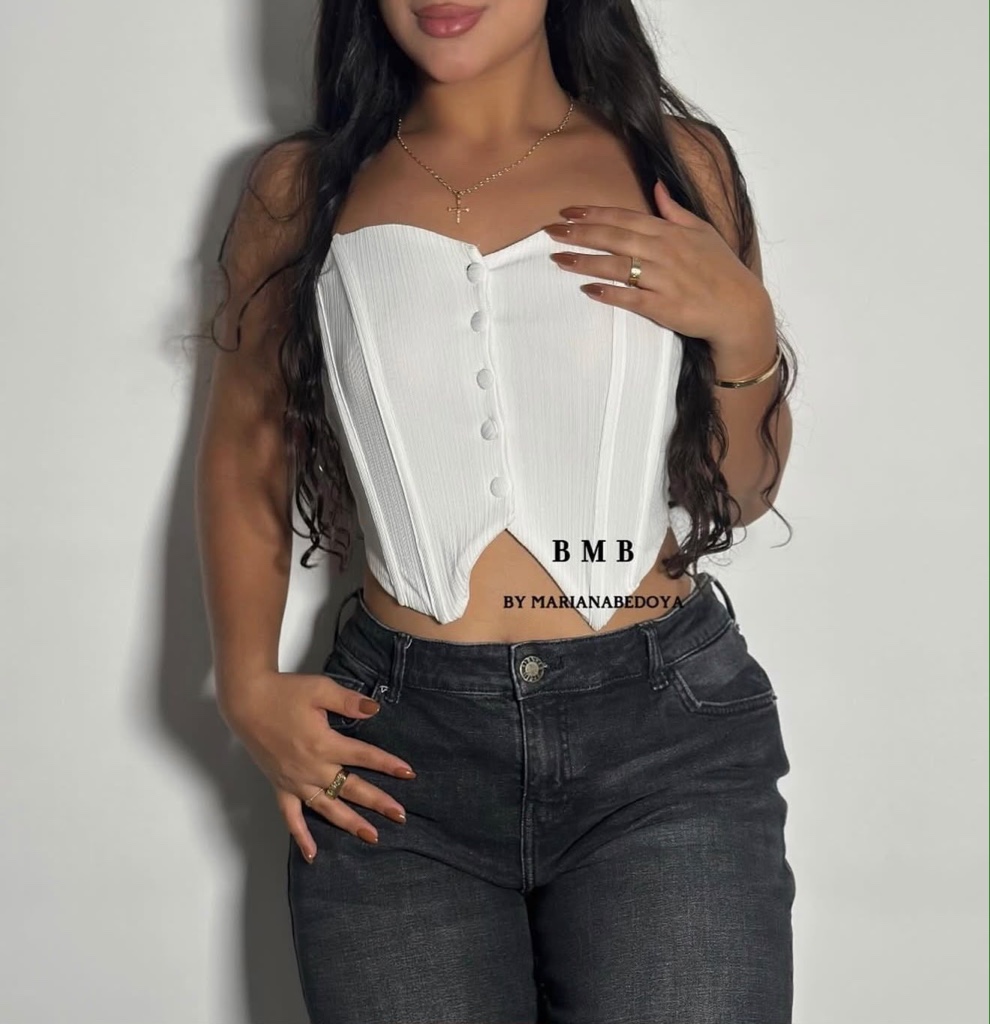 Corset blanco talla L