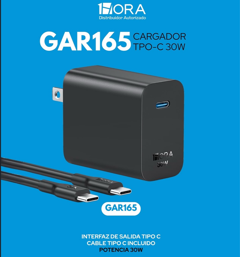 Cargador 1HORA GAR165 30W C-C