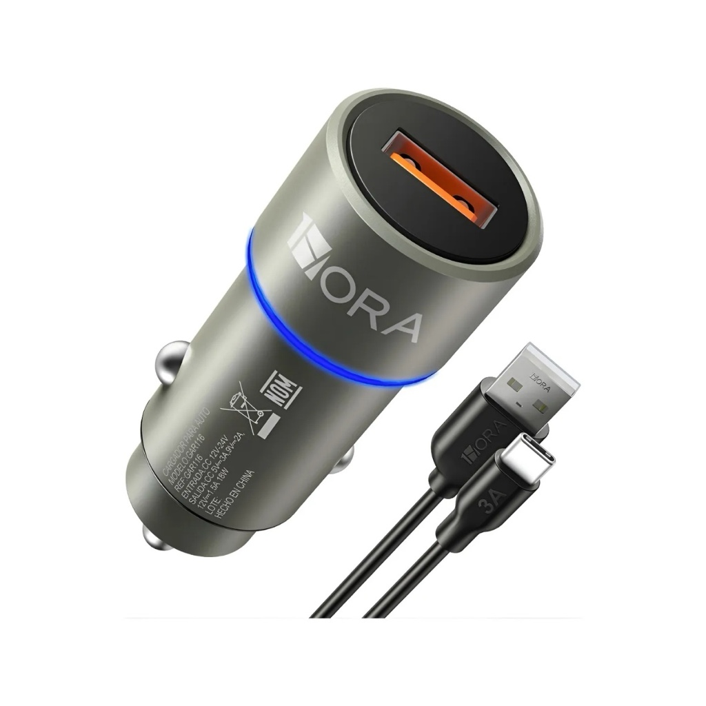 cargador 1Hora de carro 3.0 USB a C