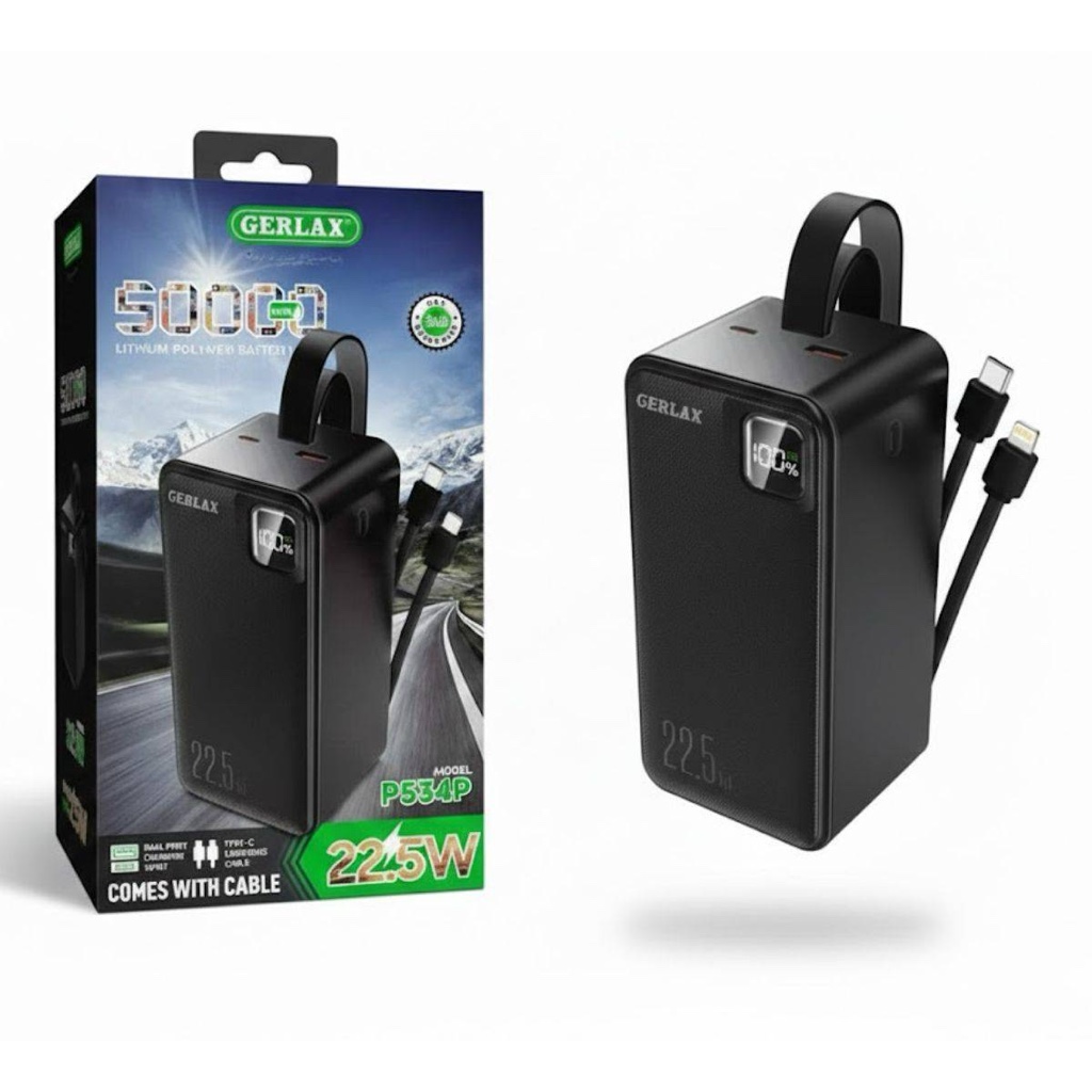 GERLAX power bank negro 50000mAh